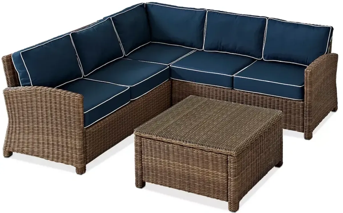 Sparrow & Wren Walton 4 Piece Outdoor Wicker Sectional Set