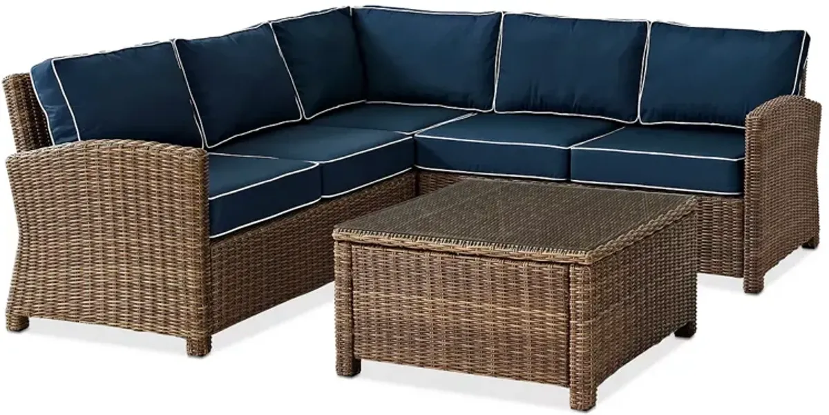 Sparrow & Wren Walton 4 Piece Outdoor Wicker Sectional Set