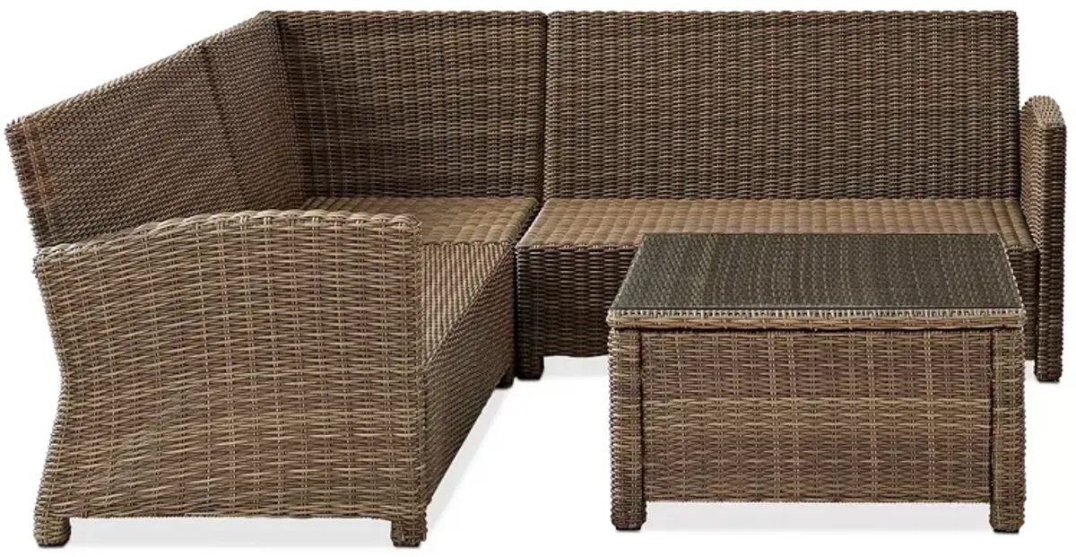 Sparrow & Wren Walton 4 Piece Outdoor Wicker Sectional Set