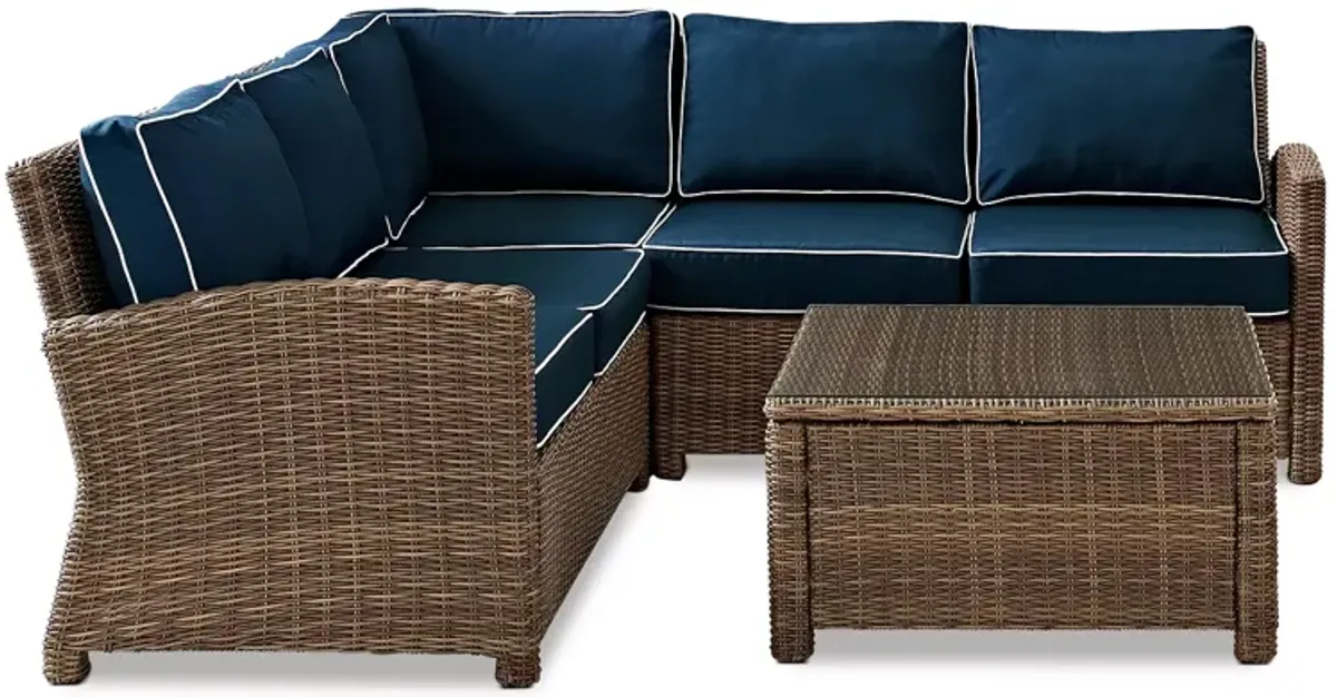 Sparrow & Wren Walton 4 Piece Outdoor Wicker Sectional Set