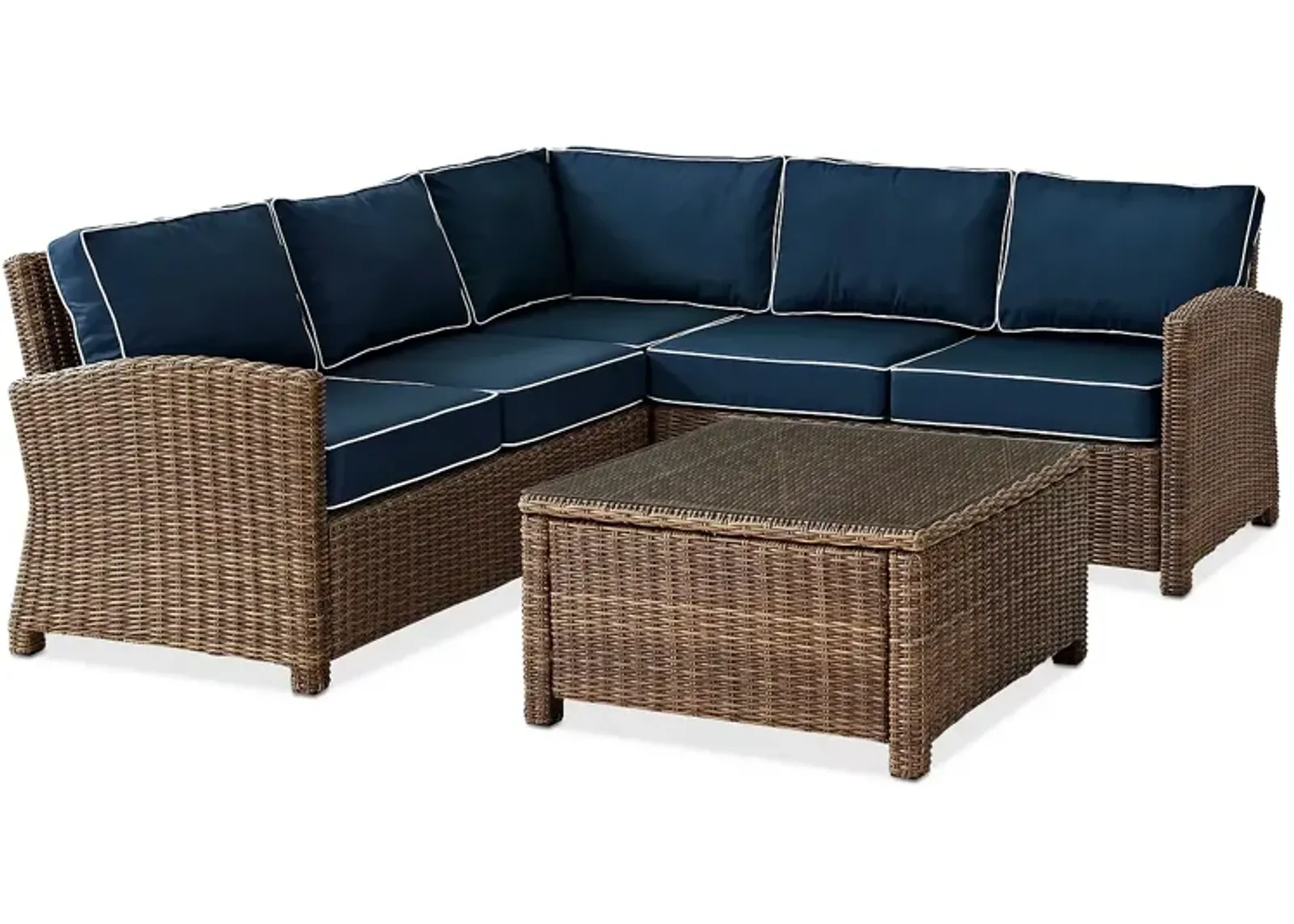 Sparrow & Wren Walton 4 Piece Outdoor Wicker Sectional Set