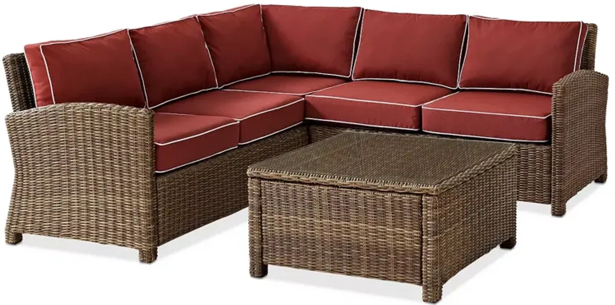 Sparrow & Wren Walton 4 Piece Outdoor Wicker Sectional Set