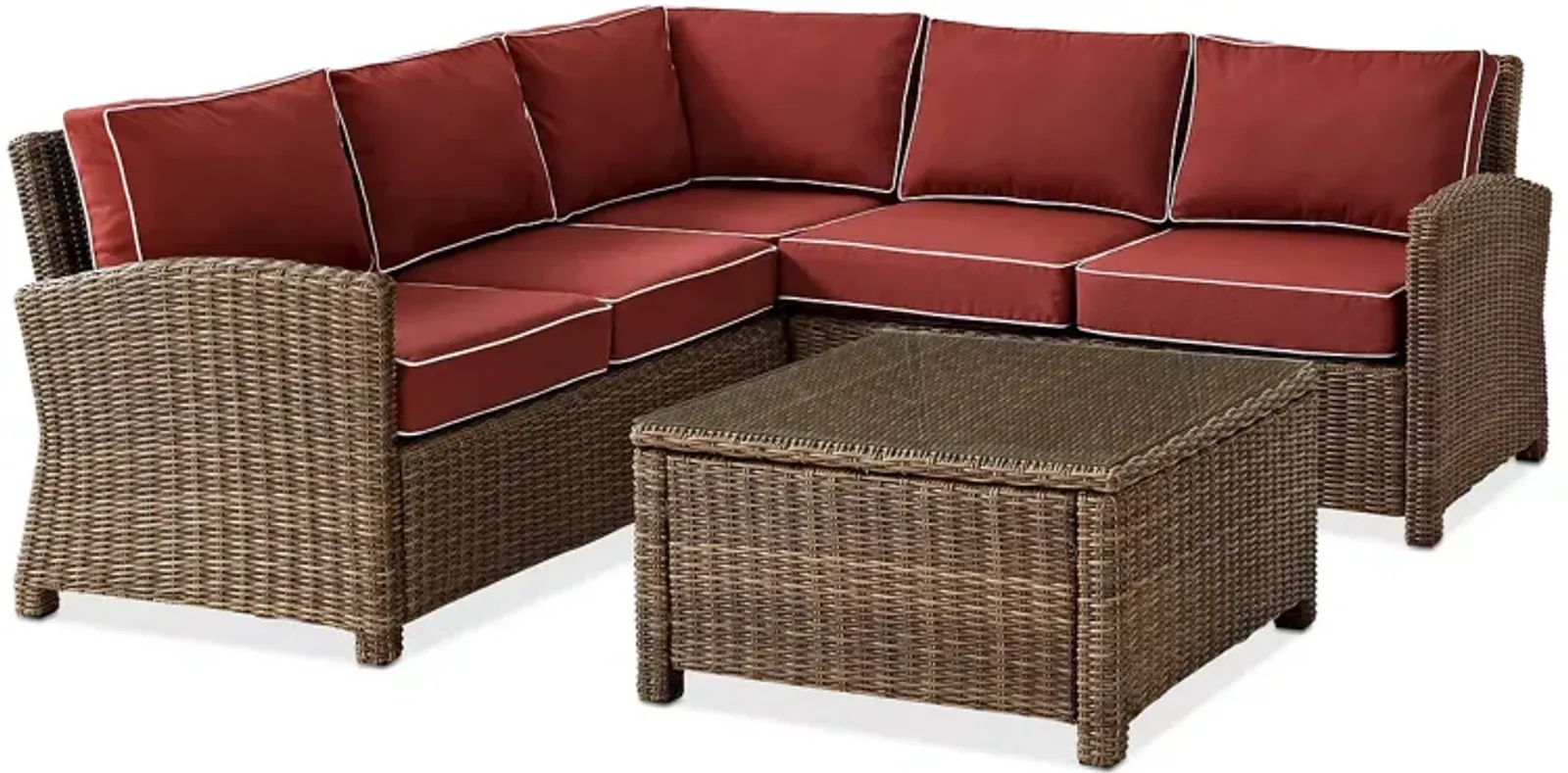 Sparrow & Wren Walton 4 Piece Outdoor Wicker Sectional Set