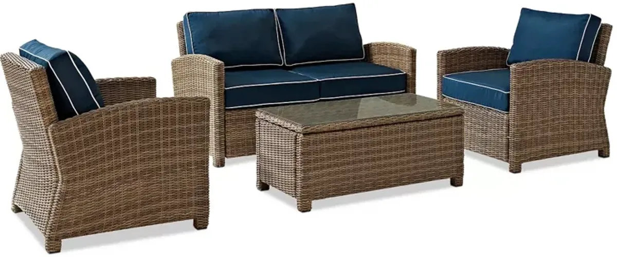 Sparrow & Wren Walton 4 Piece Outdoor Wicker Conversation Set