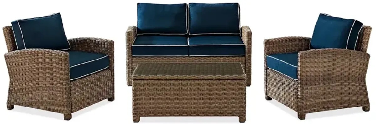 Sparrow & Wren Walton 4 Piece Outdoor Wicker Conversation Set