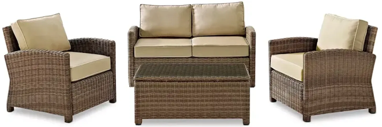 Sparrow & Wren Walton 4 Piece Outdoor Wicker Conversation Set