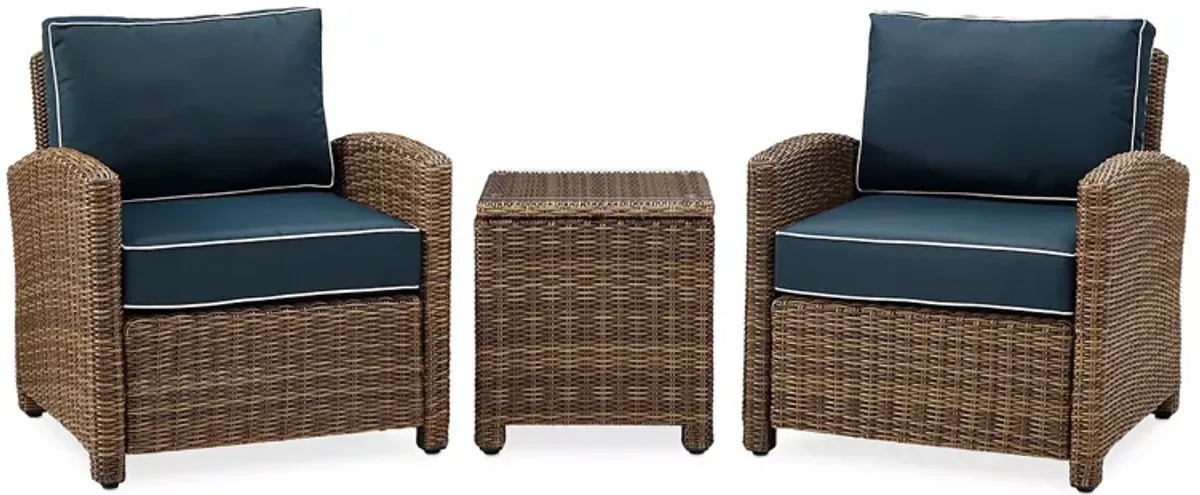 Sparrow & Wren Bradenton 3 Piece Outdoor Wicker Armchair Set