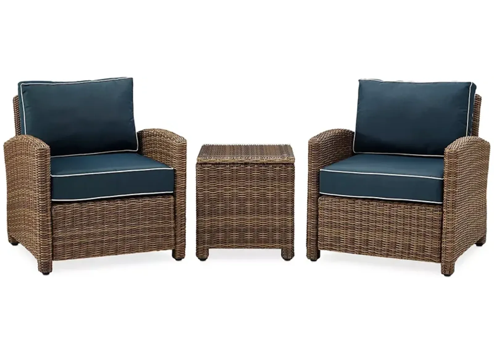 Sparrow & Wren Bradenton 3 Piece Outdoor Wicker Armchair Set