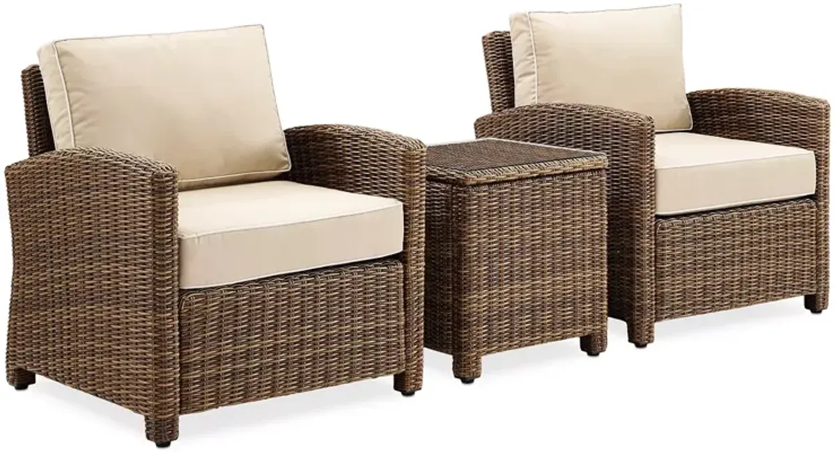 Sparrow & Wren Bradenton 3 Piece Outdoor Wicker Armchair Set