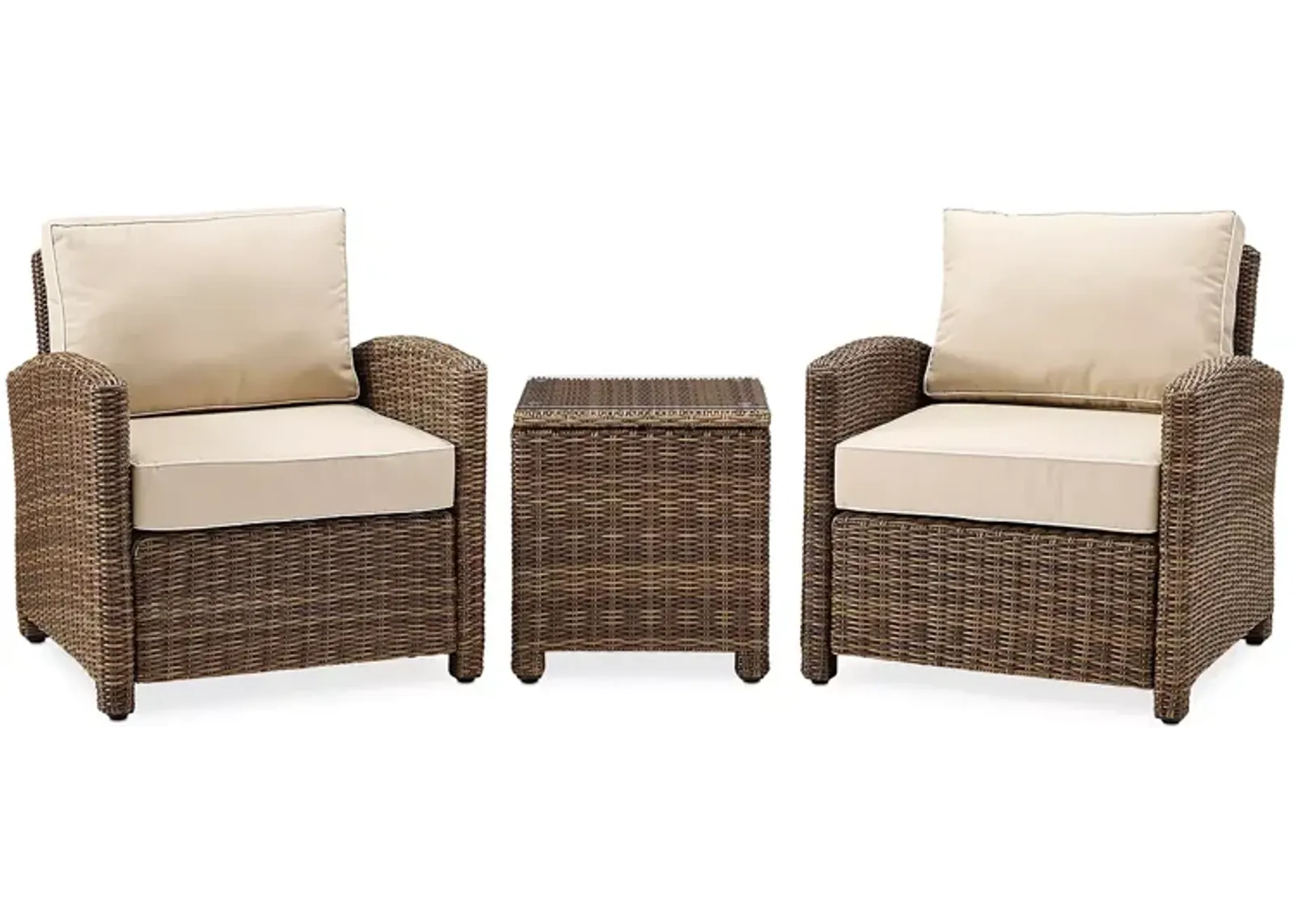 Sparrow & Wren Bradenton 3 Piece Outdoor Wicker Armchair Set