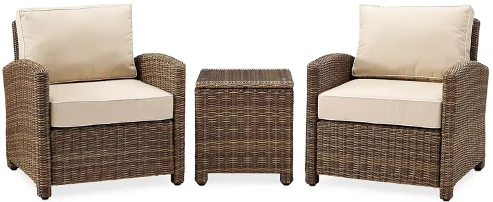 Sparrow & Wren Bradenton 3 Piece Outdoor Wicker Armchair Set