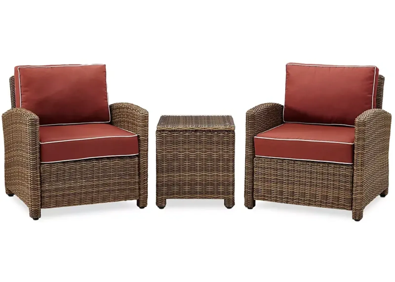 Sparrow & Wren Bradenton 3 Piece Outdoor Wicker Armchair Set