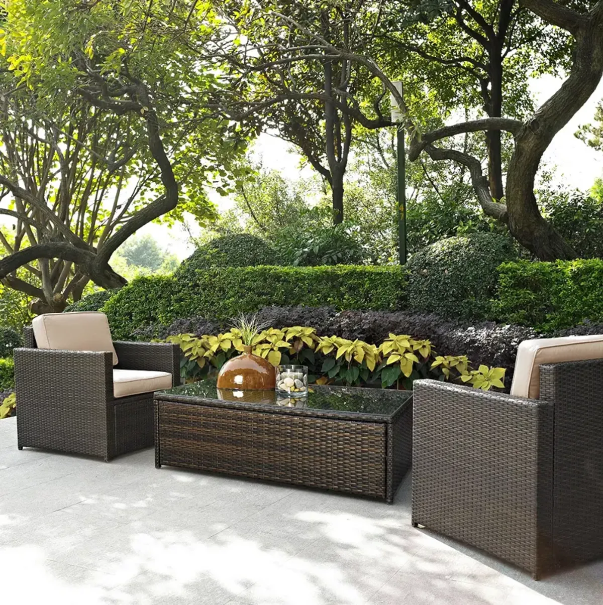 Sparrow & Wren Avalon 3 Piece Outdoor Wicker Chair Set