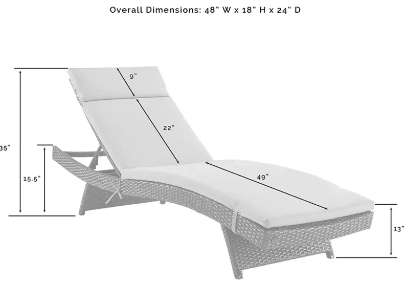 Sparrow & Wren Crescent Outdoor Wicker Chaise Lounge