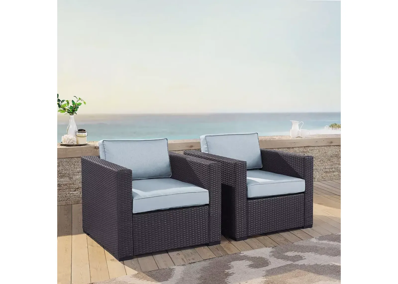 Sparrow & Wren Crescent 2 Piece Outdoor Wicker Chair Set