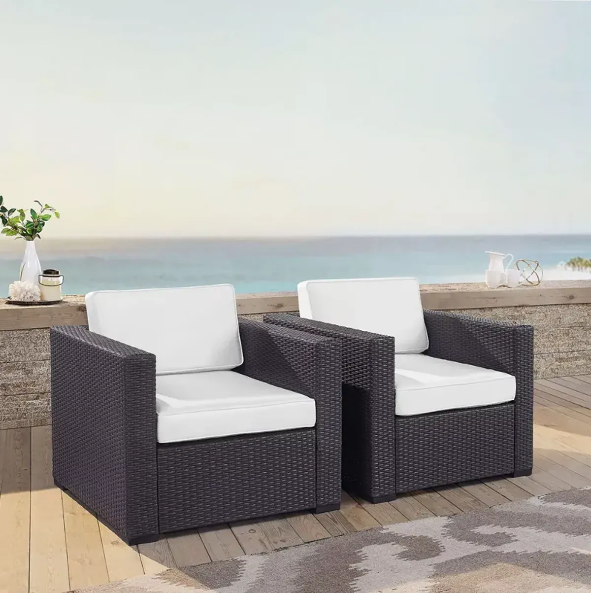 Sparrow & Wren Crescent 2 Piece Outdoor Wicker Chair Set