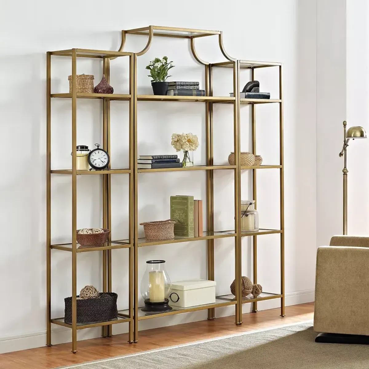 Sparrow & Wren Aimee 3 Piece Etagere Set, Large Etagere & 2 Narrow Etageres