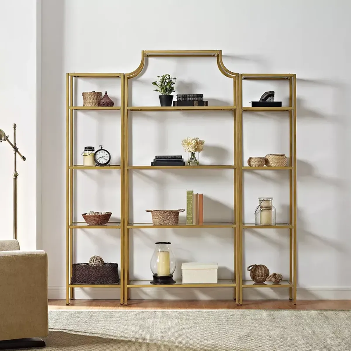 Sparrow & Wren Aimee 3 Piece Etagere Set, Large Etagere & 2 Narrow Etageres