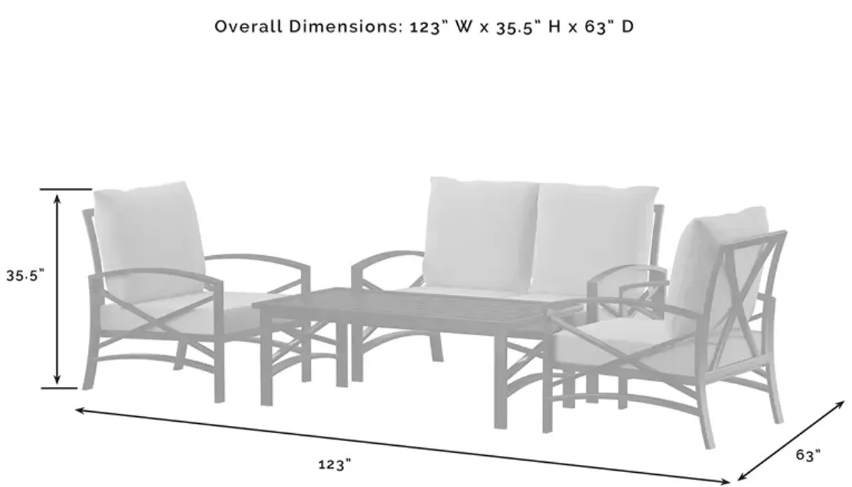 Sparrow & Wren Destin 4 Piece Outdoor Conversation Set