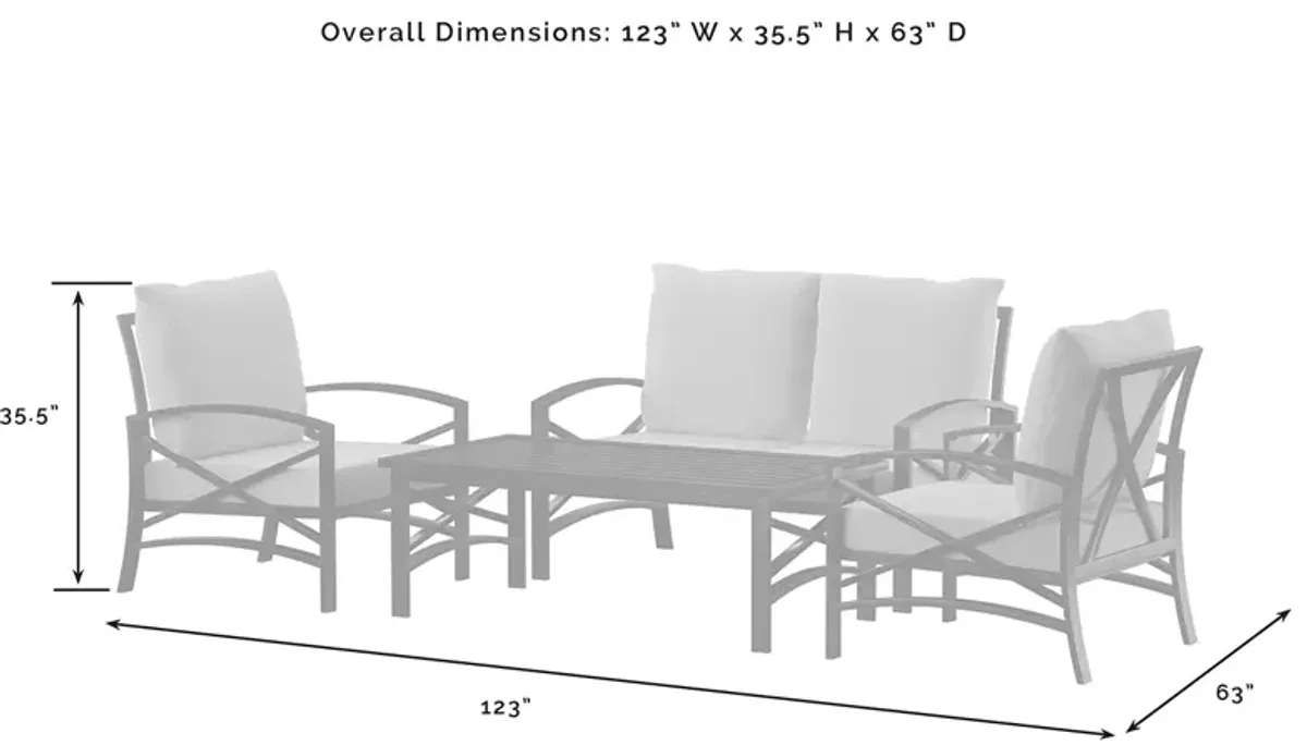 Sparrow & Wren Destin 4 Piece Outdoor Conversation Set