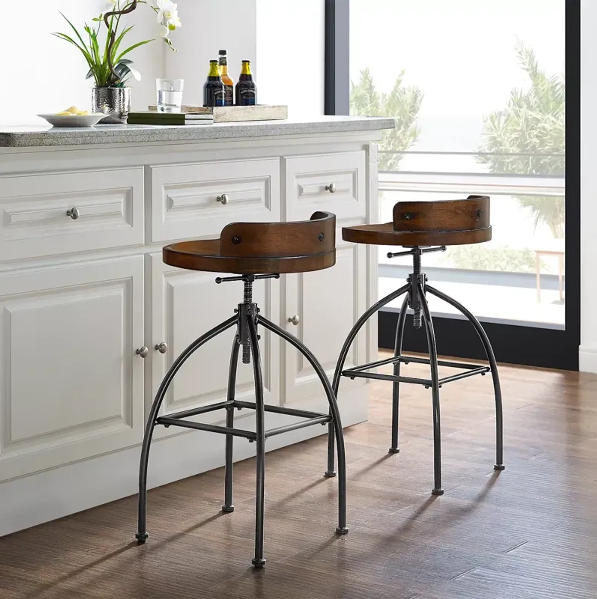 Sparrow & Wren Edison Adjustable Height Swivel Stool