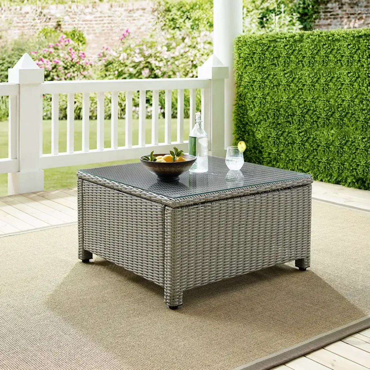 Sparrow & Wren Walton Outdoor Wicker Sectional Coffee Table