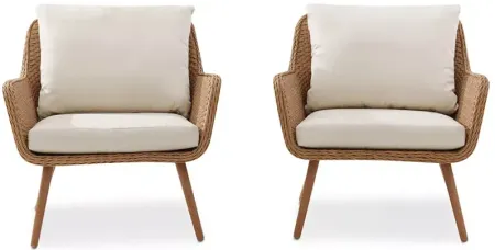 Sparrow & Wren Landon 2 Piece Outdoor Wicker Chair Set
