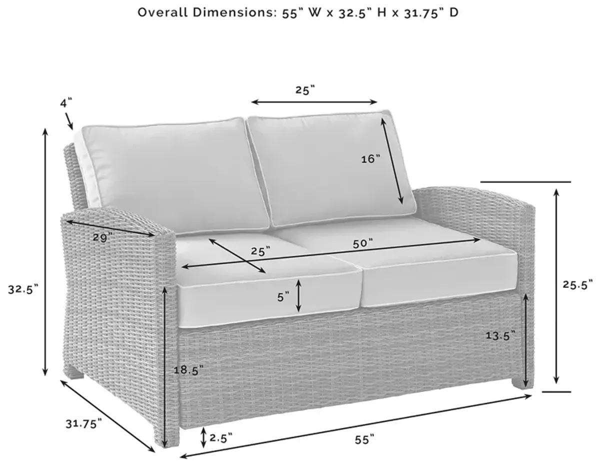 Sparrow & Wren Walton Outdoor Wicker Loveseat