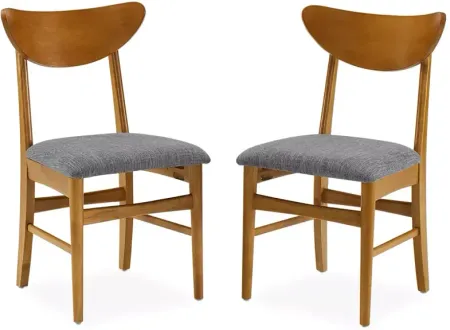 Sparrow & Wren Landon Wood Dining Chairs with Upholstered Seats, Set of 2