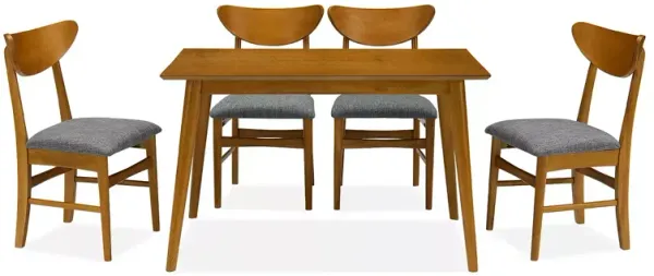 Sparrow & Wren Landon 5 Piece Dining Set, 1 Table & 4 Wood Back Chairs