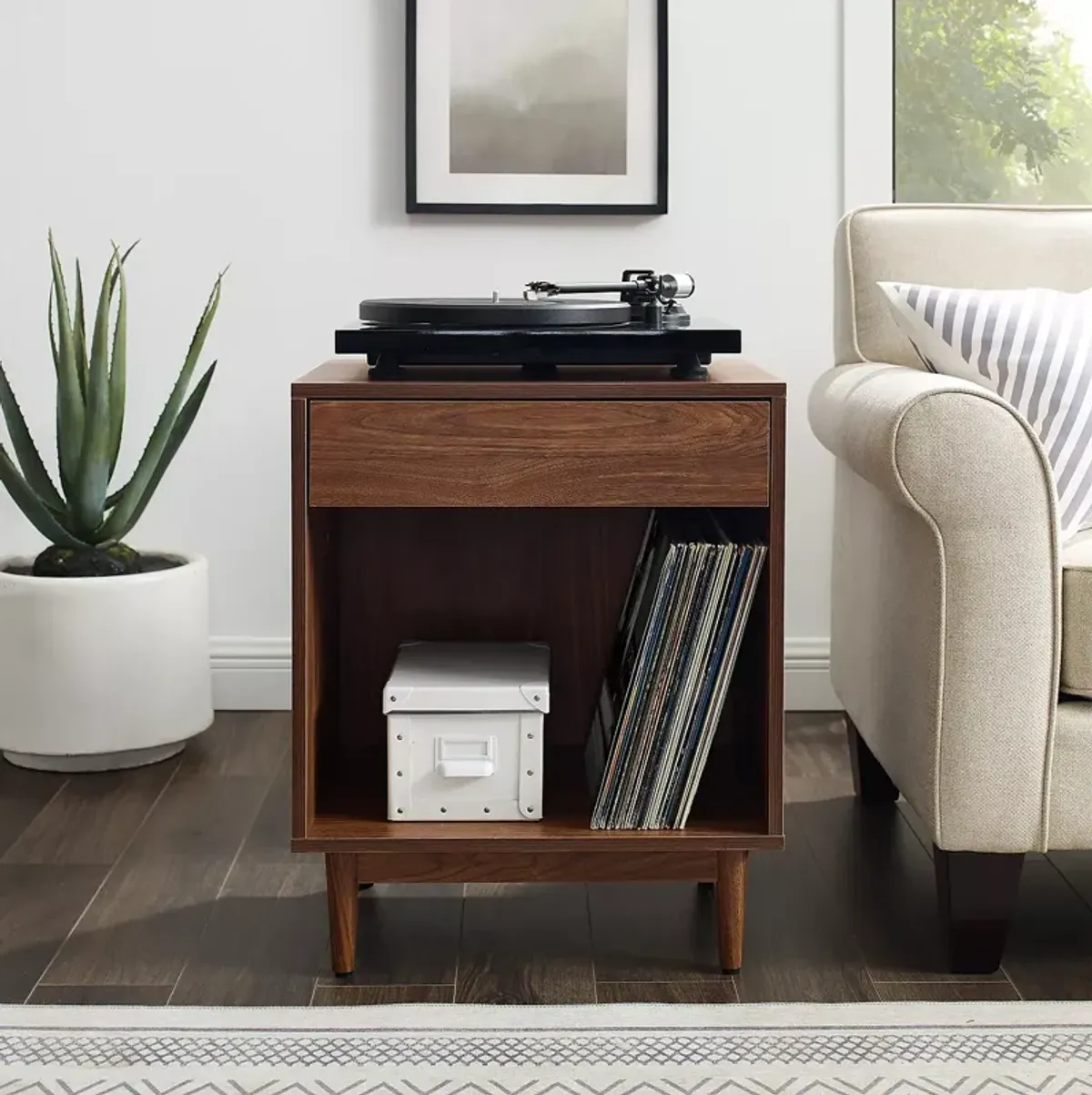 Sparrow & Wren Liam Record Storage End Table