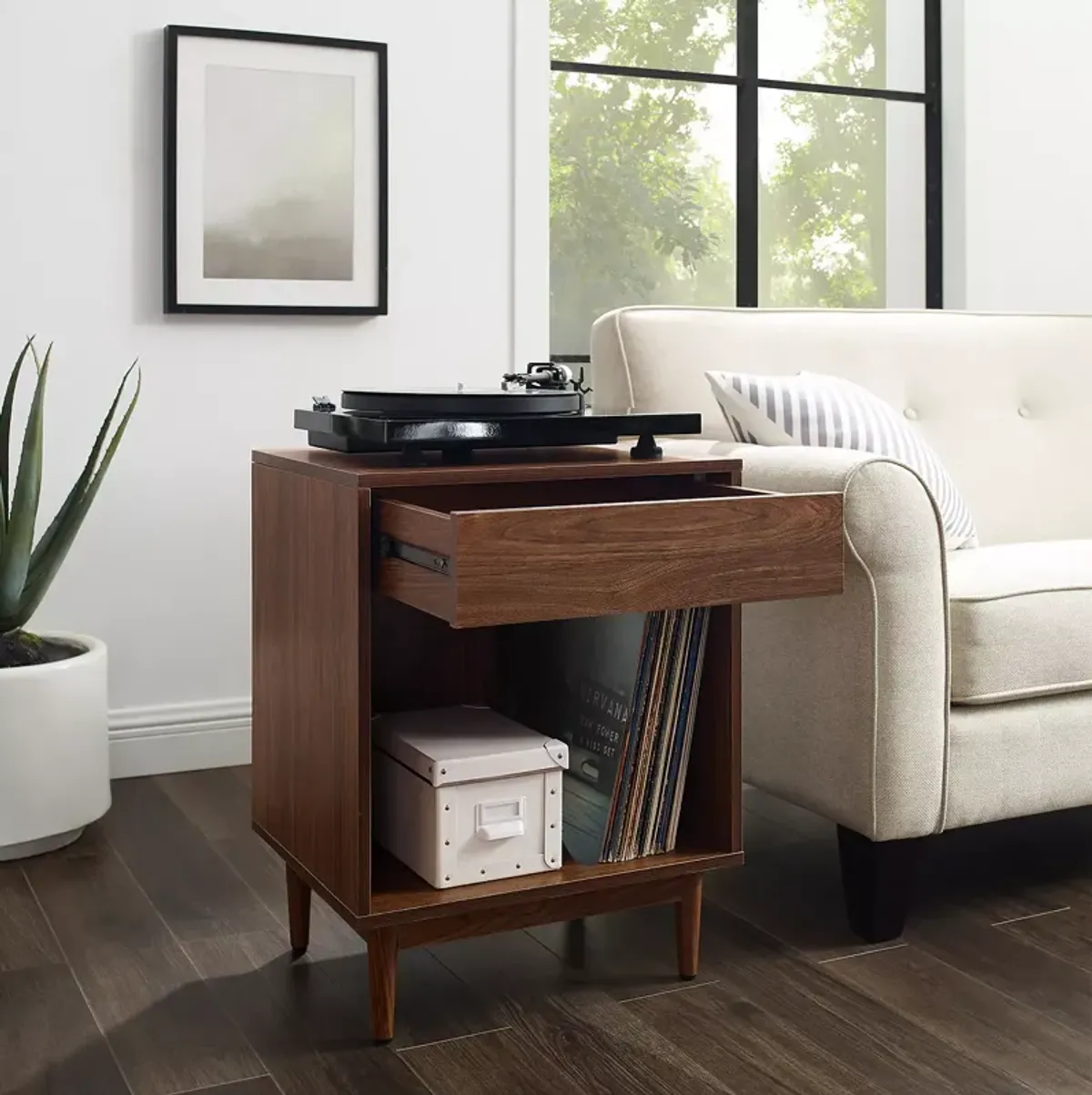 Sparrow & Wren Liam Record Storage End Table