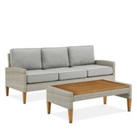 Crosley Capella Wicker Sofa & Table Set