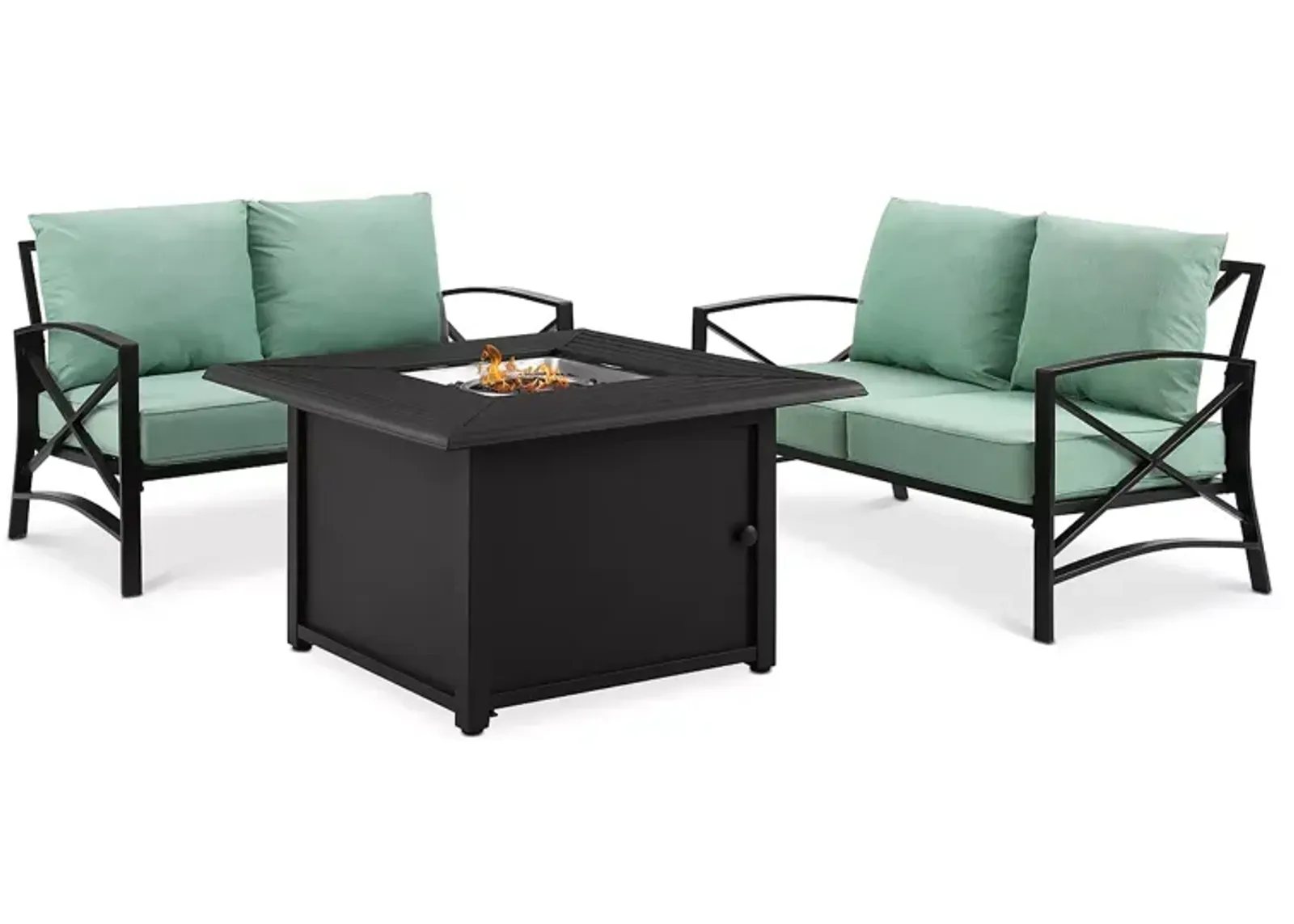 Sparrow & Wren Destin 3 Piece Outdoor Conversation Set with Fire Table