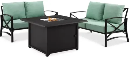 Sparrow & Wren Destin 3 Piece Outdoor Conversation Set with Fire Table
