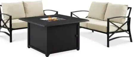 Sparrow & Wren Destin 3 Piece Outdoor Conversation Set with Fire Table
