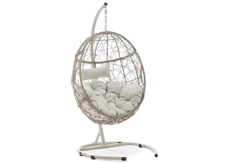 Sparrow & Wren Cleo Indoor Outdoor Wicker Hanging Egg Chair