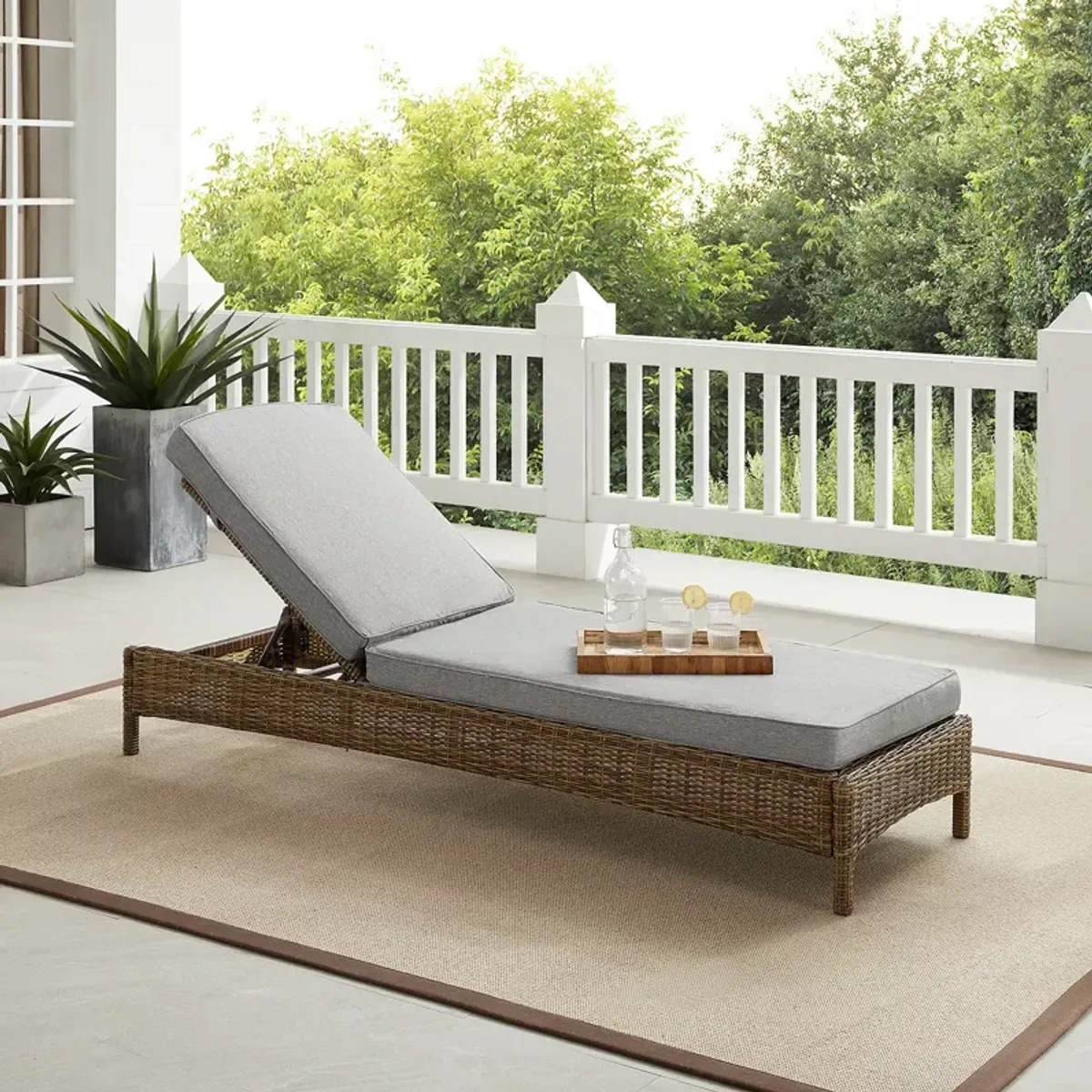 Sparrow & Wren Walton Outdoor Wicker Chaise Lounge