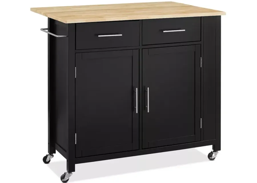 Sparrow & Wren Savannah Wood Top Drop Leaf Kitchen Island/Cart