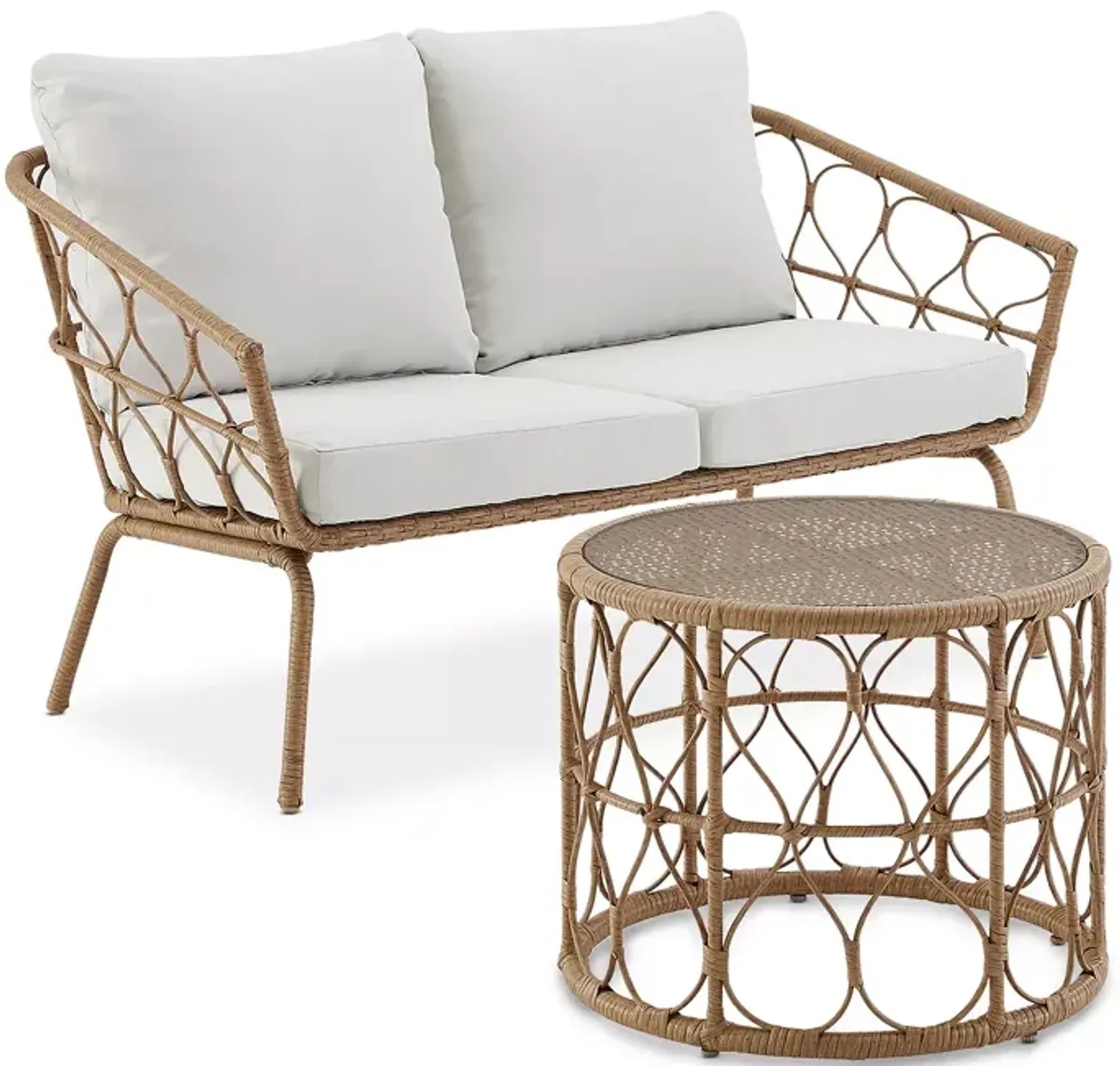 Sparrow & Wren Juniper 2 Piece Outdoor Wicker Conversation Set