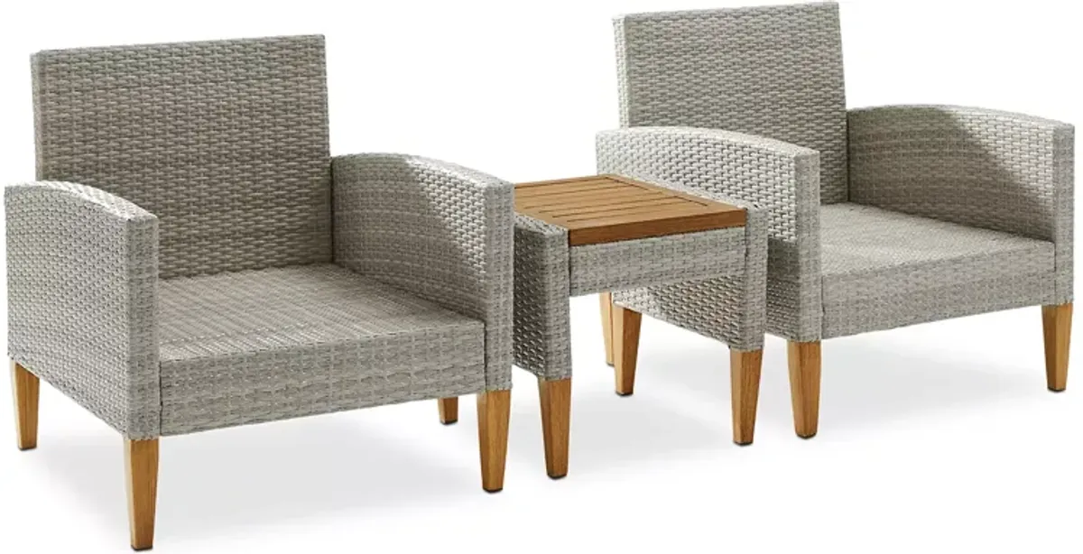 Sparrow & Wren Capella 3 Piece Outdoor Wicker Chair Set