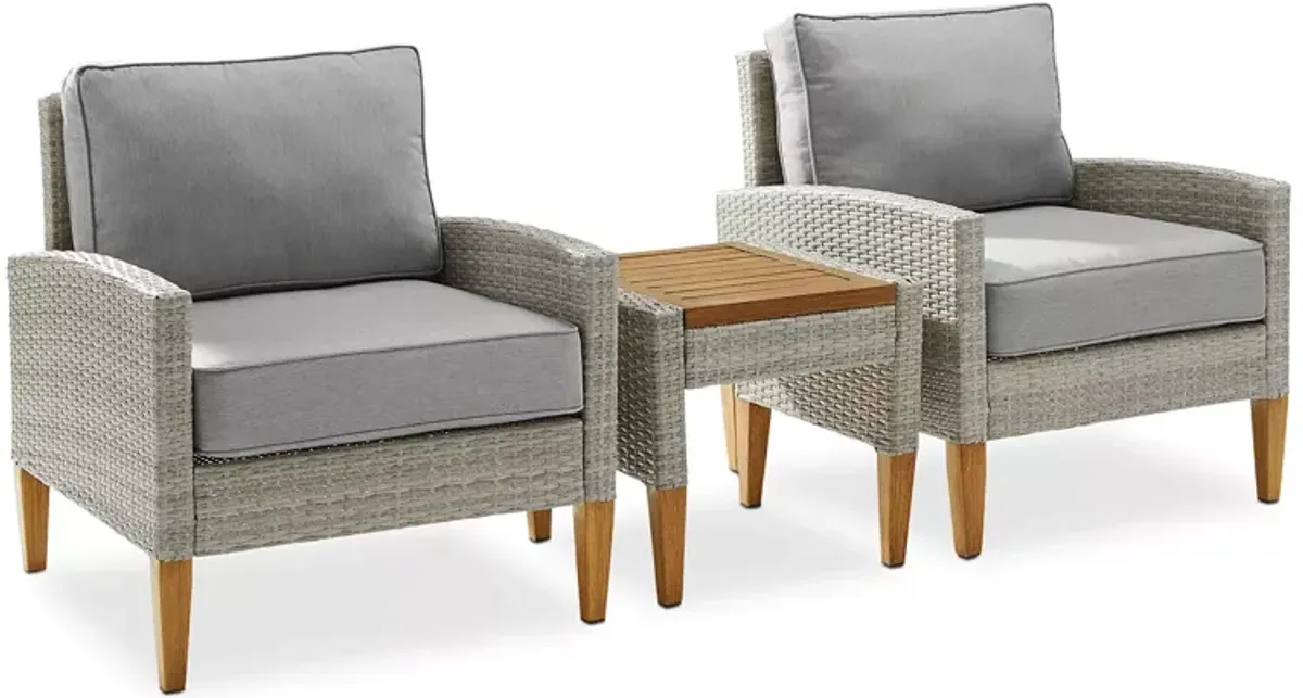 Sparrow & Wren Capella 3 Piece Outdoor Wicker Chair Set