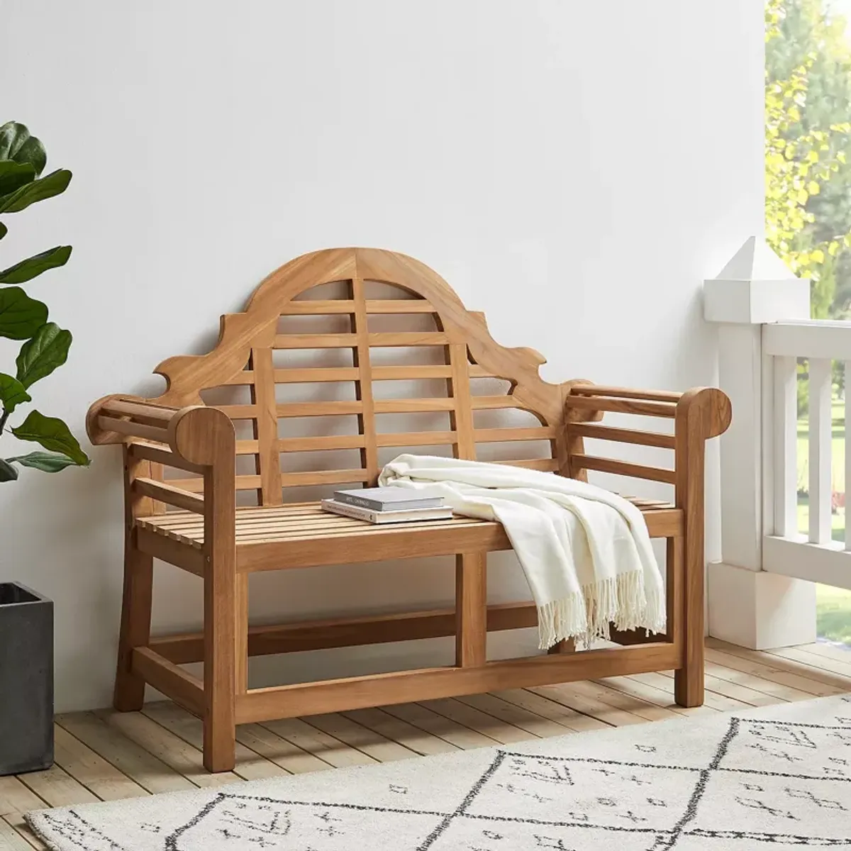 Crosley Caddington Indoor Outdoor Teak Bench