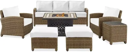 Sparrow & Wren Bradenton 6 Piece Outdoor Sofa Set with Fire Table