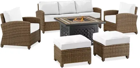 Sparrow & Wren Bradenton 6 Piece Outdoor Sofa Set with Fire Table