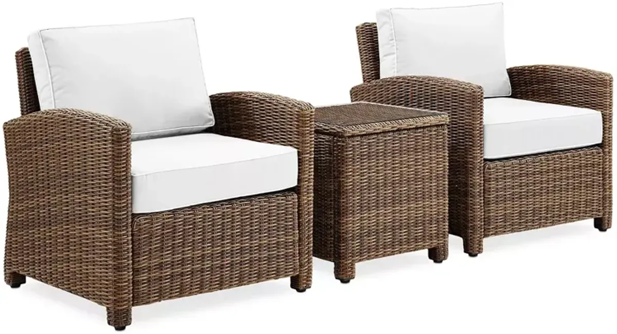 Sparrow & Wren Bradenton 3 Piece Outdoor Wicker Armchair Set