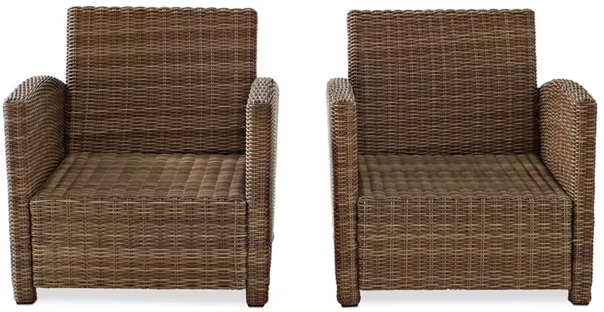 Sparrow & Wren Bradenton 3 Piece Outdoor Wicker Armchair Set