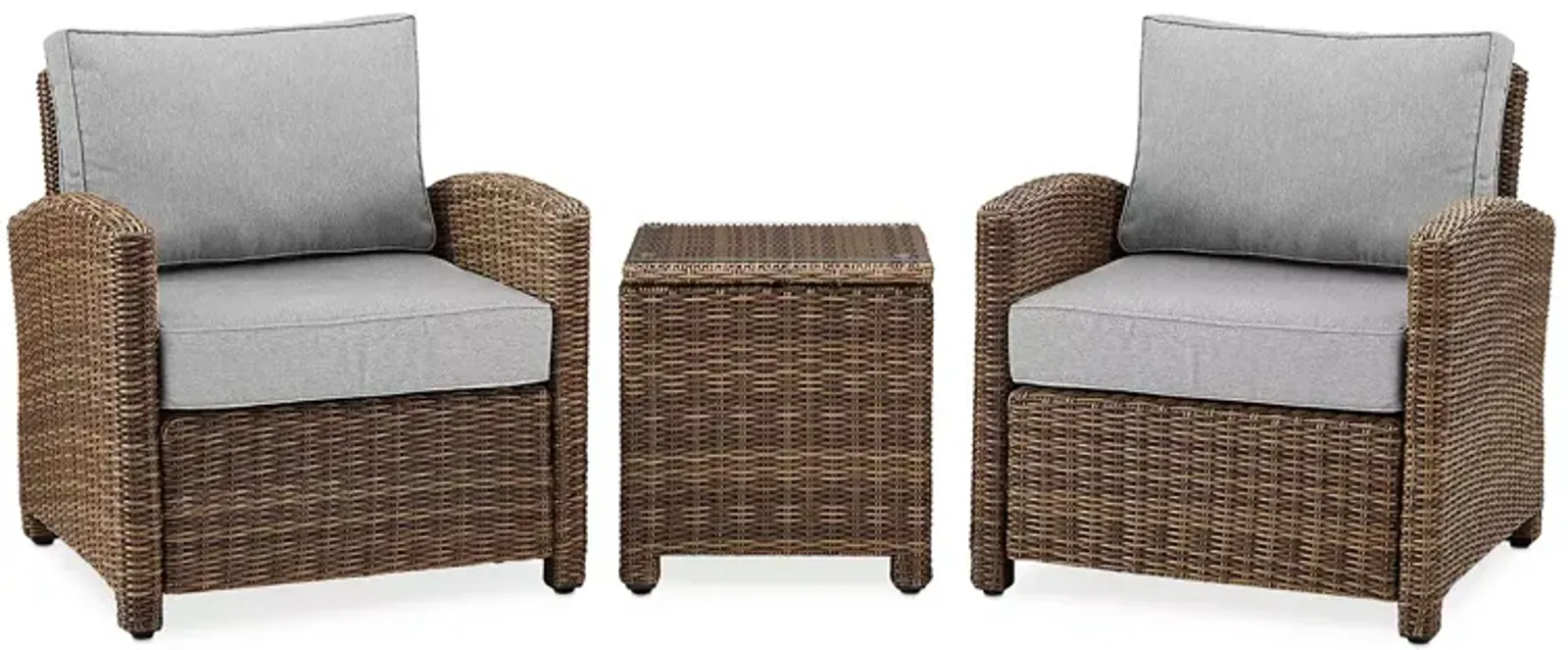 Sparrow & Wren Bradenton 3 Piece Outdoor Wicker Armchair Set