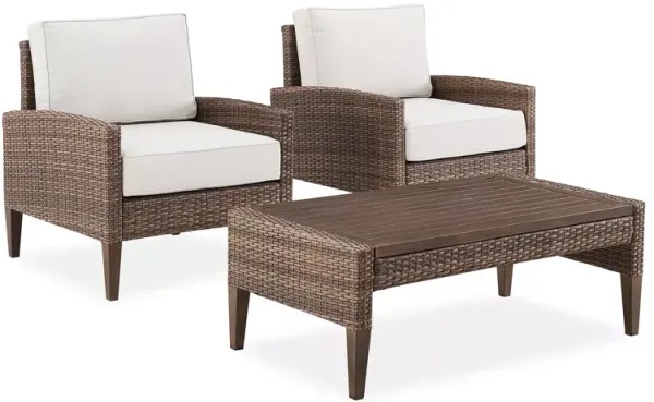 Sparrow & Wren Capella Outdoor Wicker 3 Piece Chair Set