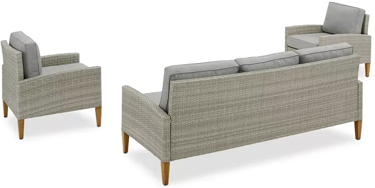 Sparrow & Wren Capella Outdoor Wicker 3 Piece Sofa Set